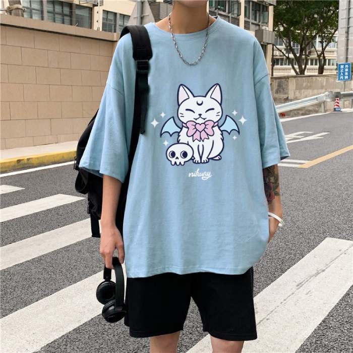 Áo thun Angel Cat form rộng, tay lỡ siêu đáng yêu
