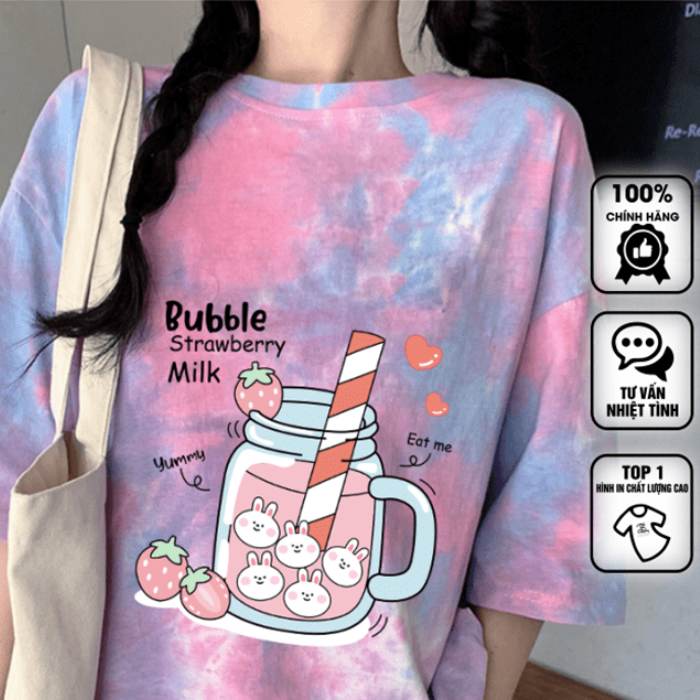 Mẫu áo thun bubble strawberry milk hiện đại, style cool ngầu - ảnh 2