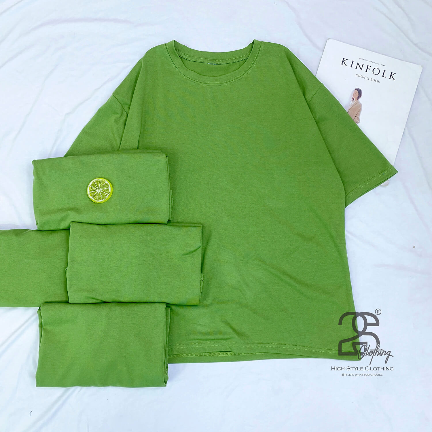 Áo Thun Cotton TC Rêu Vàng Giá Sỉ 45K