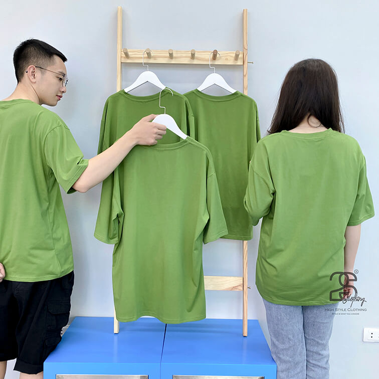 Áo Thun Cotton TC Rêu Vàng Giá Sỉ 45K - ảnh 2