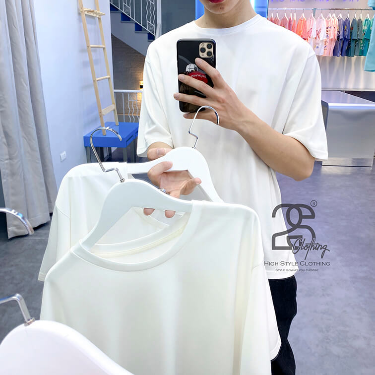Áo Thun Cotton TC Trắng Gạo Giá Sỉ 79K - ảnh 2