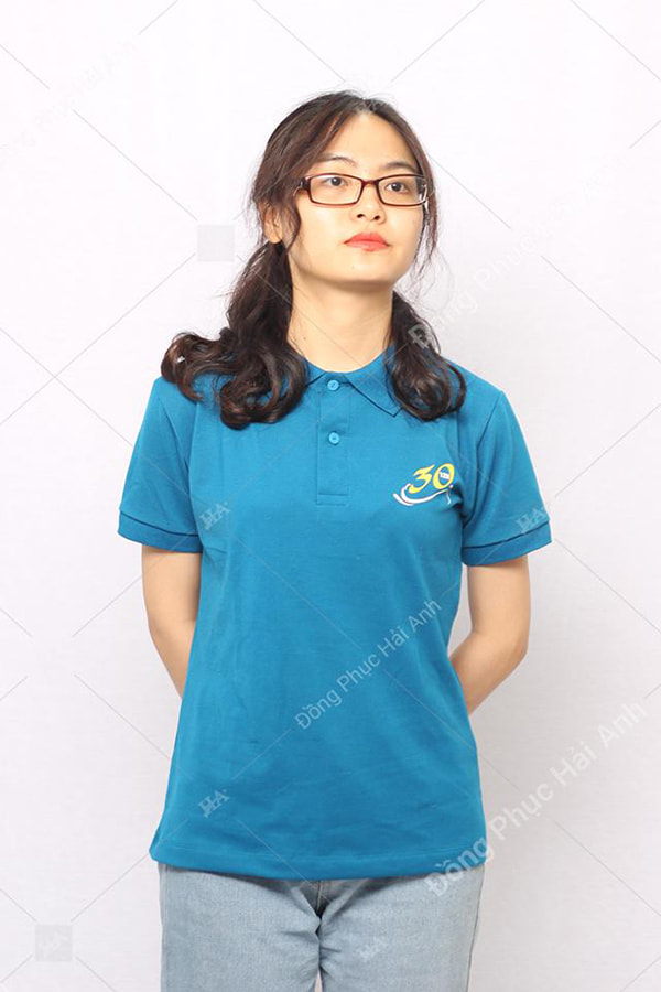 Áo thun đồng phục công ty màu xanh