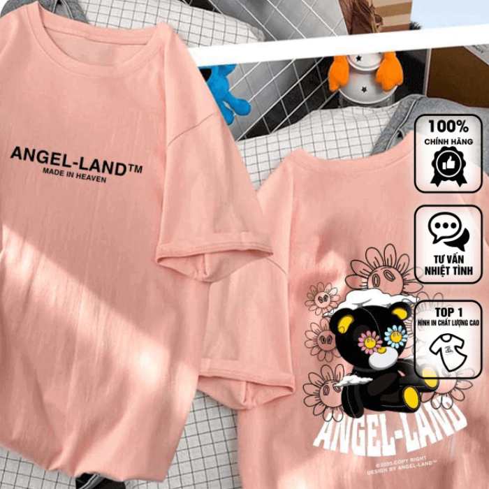Áo thun gấu bông Angel Land thiết kế tinh tế, hình in nổi bật - ảnh 3