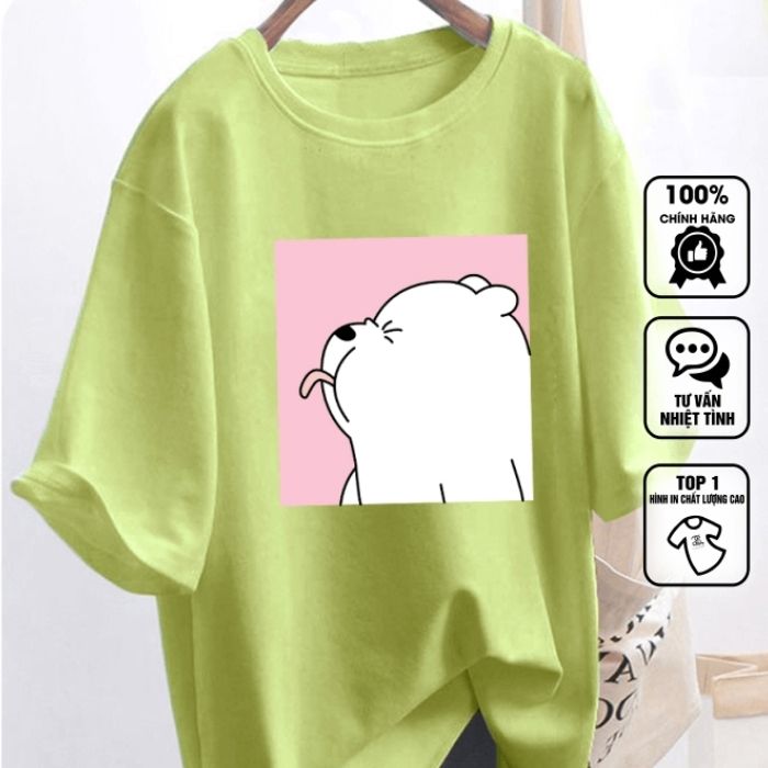 Mẫu áo được thiết kế đơn giản với cổ tròn và tay ngắn