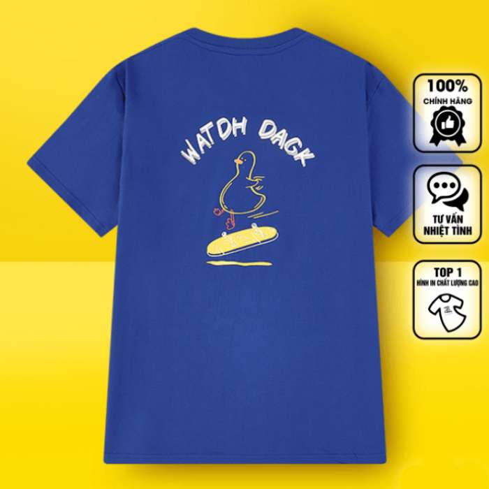 Mẫu áo thun hình vịt màu xanh