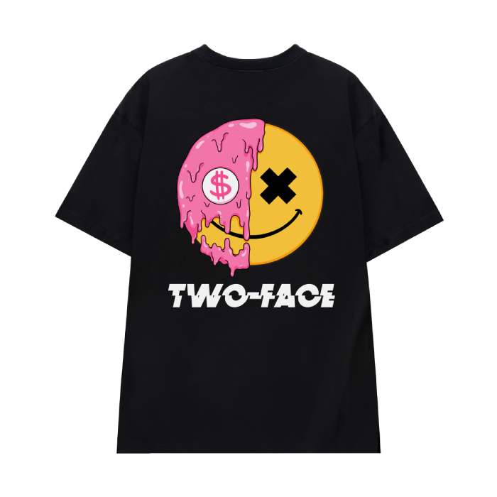 Áo thun in chữ Two Face thiết kế form rộng phù hợp cho cả nam và nữ - ảnh 3