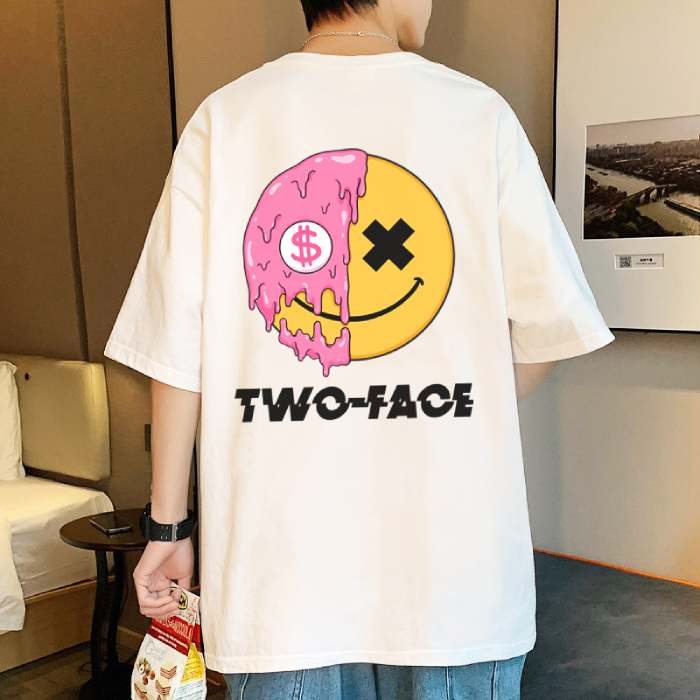Áo thun in chữ Two Face thiết kế form rộng phù hợp cho cả nam và nữ - ảnh 4