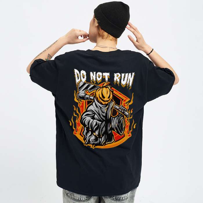 Mẫu áo thun in hình Do Not Run màu đen cá tính - ảnh 3