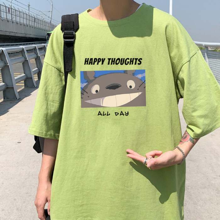 Mẫu áo thun in hình Totoro màu xanh lá cây