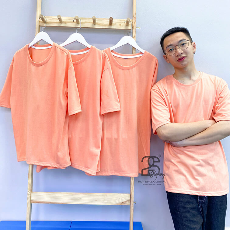 Áo Thun Màu Cam Coral Giá Sỉ 29K - ảnh 2