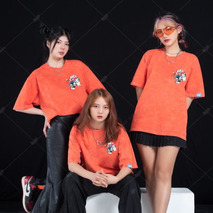 Mẫu Áo Wash Màu Cam Sao Đỏ Anti Drama – Ngông Collection - ảnh 2