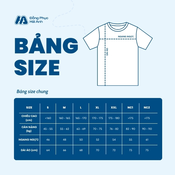 Bảng size chuẩn của áo Polo FastUni chuẩn xác theo vóc dáng