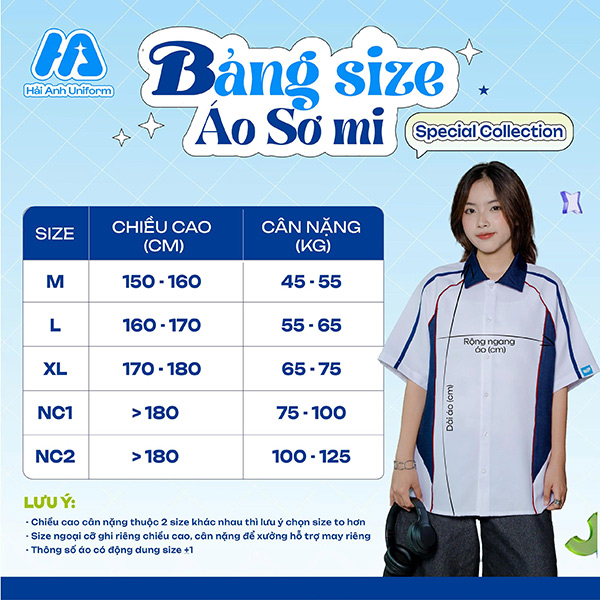 Tham khảo bảng size mẫu áo lớp sơ mi oversize Dazzling màu xám phối đỏ đô