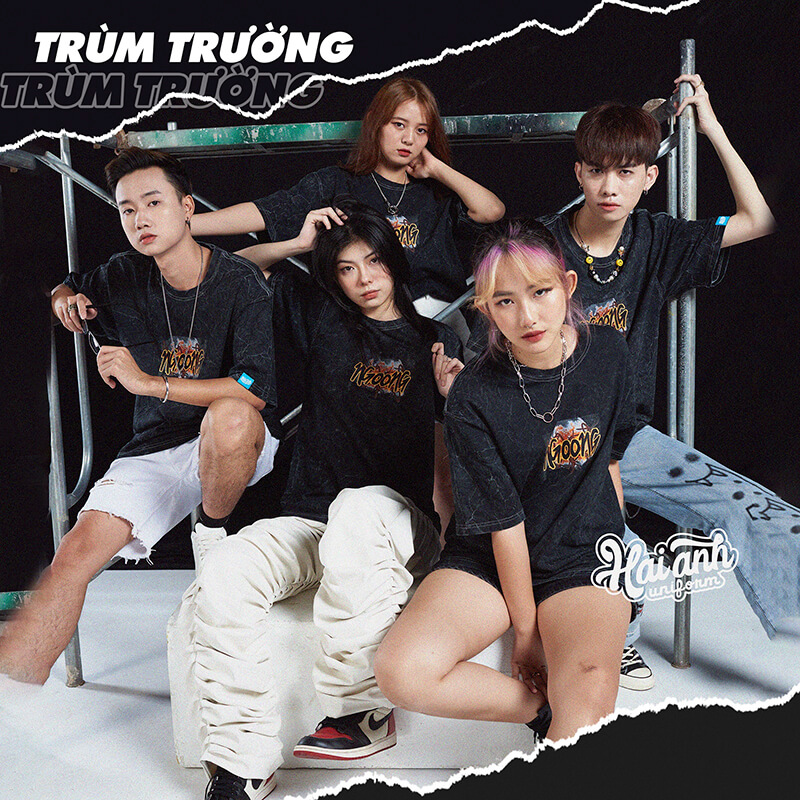 Mẫu áo wash đen cá tính cho những lớp muốn trở thành TRÙM TRƯỜNG