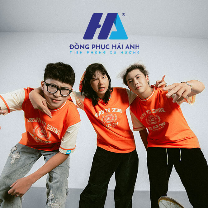Mẫu áo lớp Dunky cổ tròn màu cam đậm