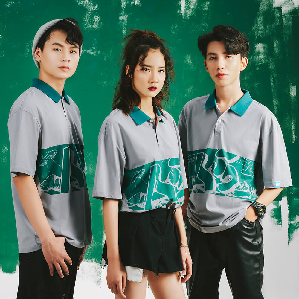 Mẫu Áo Lớp Dusty Màu Xám