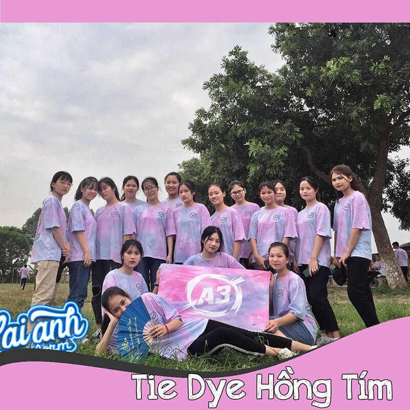 Mẫu áo lớp Tie dye đẹp Hồng