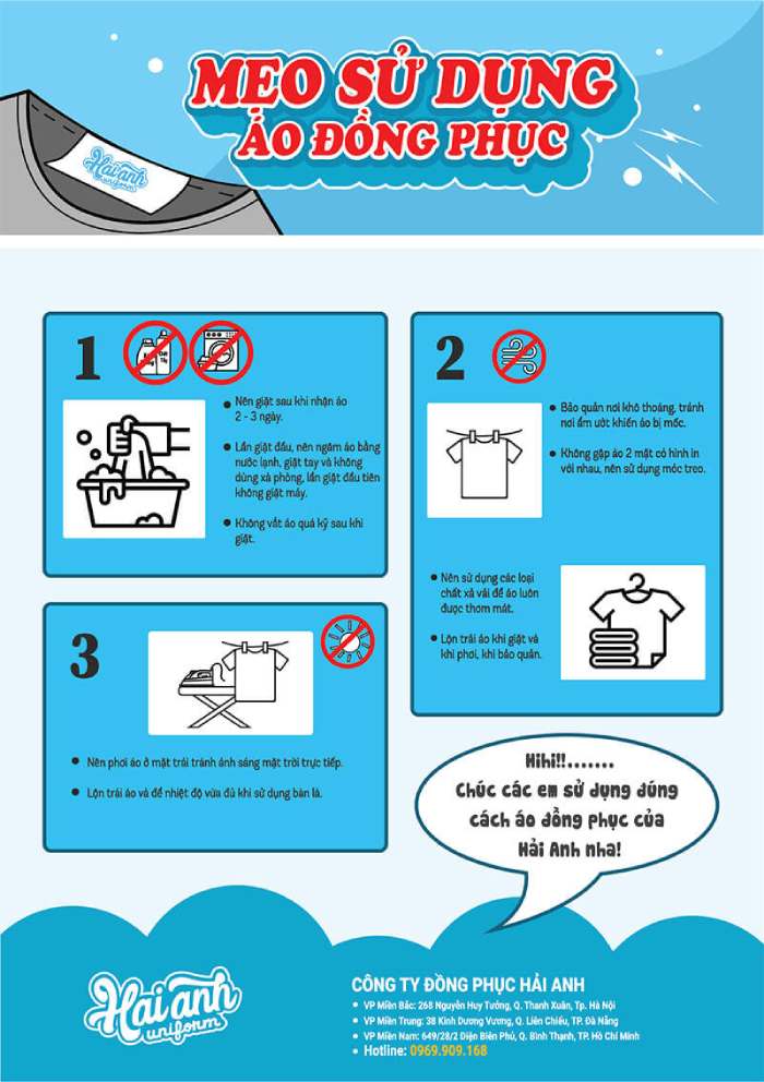 Hướng dẫn bảo quản áo đồng phục lớp