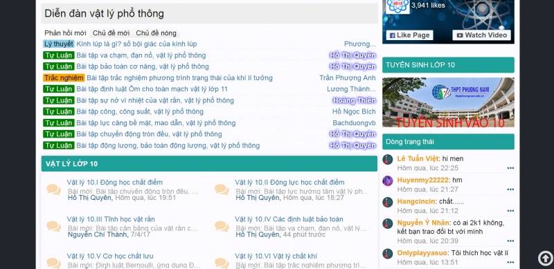 Diễn đàn học Vật lý -Nơi trao đổi kiến thức bổ ích