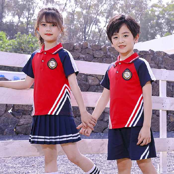Đồng phục học sinh mầm non áo polo màu đỏ nổi bật - ảnh 3