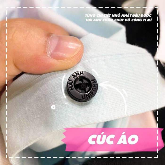 Nhận diện các sản phẩm của đồng phục Hải Anh bằng cúc áo