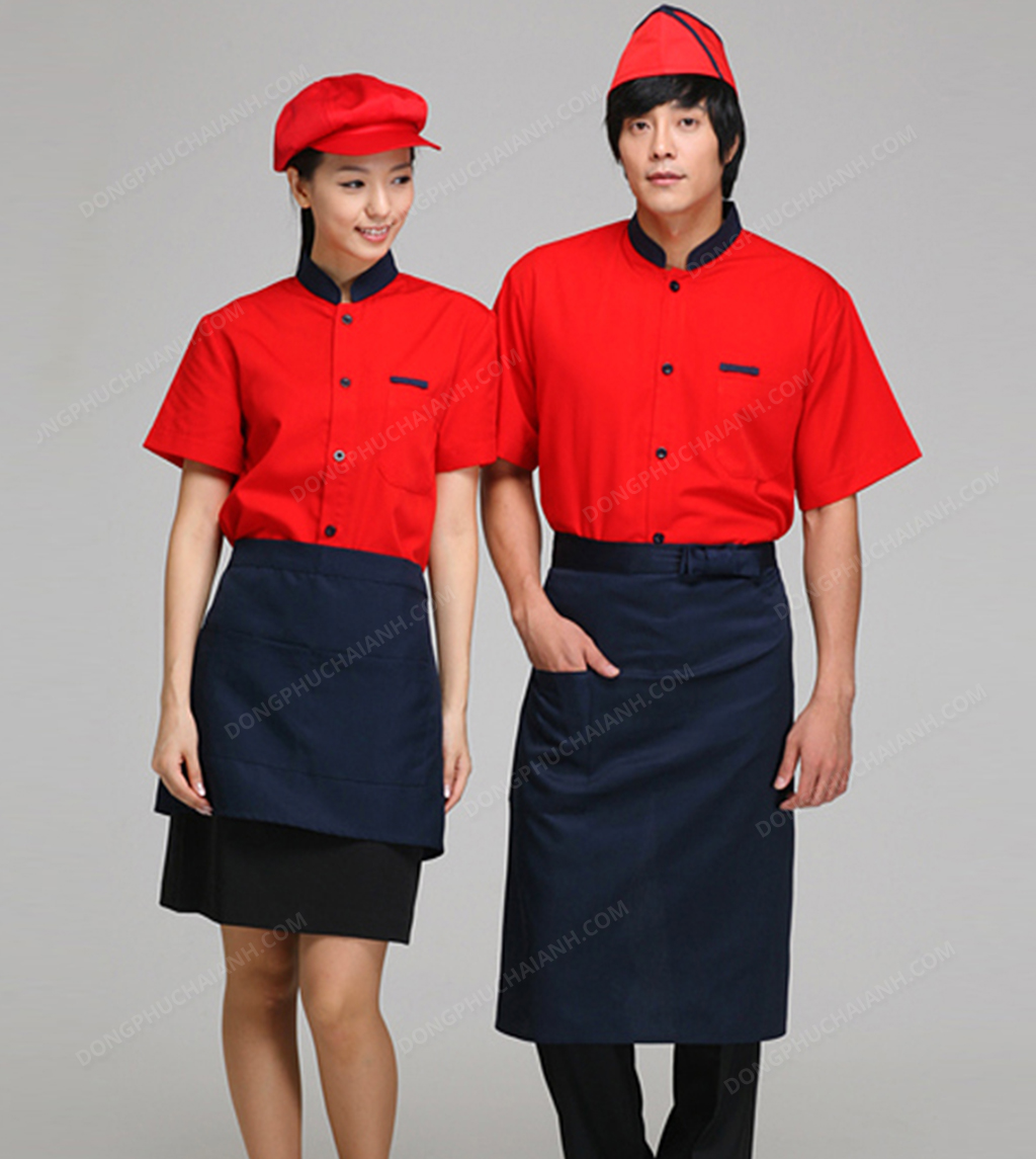 Đồng phục tạp dề kiểu dáng thanh lịch, độc đáo