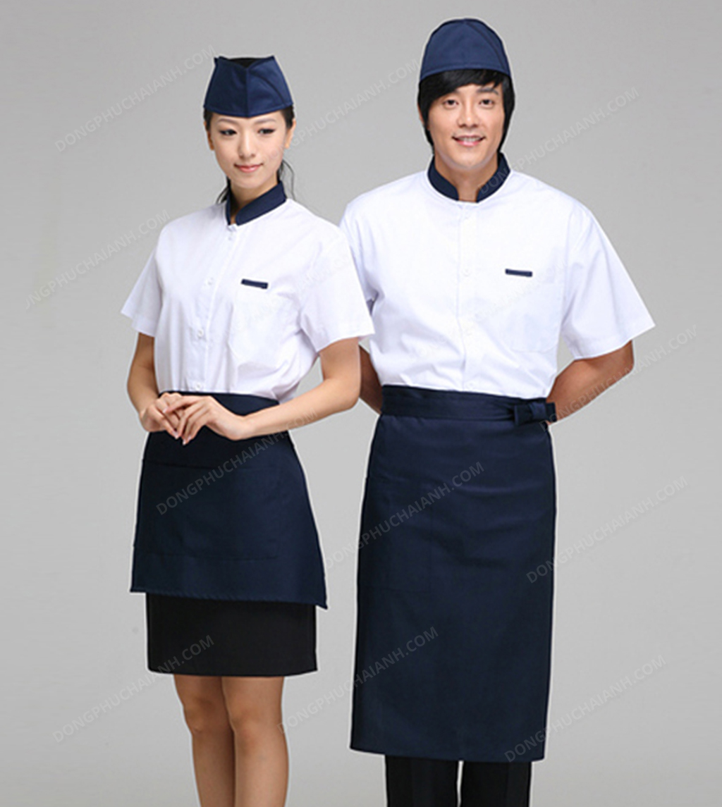 Đồng phục tạp dề kiểu dáng thanh lịch, độc đáo