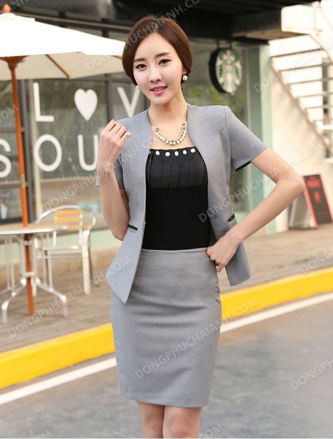 Đồng Phục Vest Nữ Công Sở Mặt Trước 01