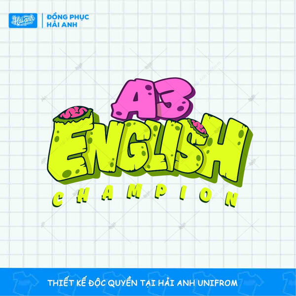 Mẫu Hình In Typographic A3 English Champion