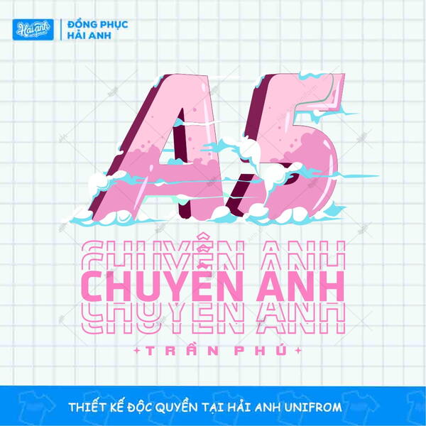 Mẫu hình in typographic A5 Chuyên Anh sáng tạo