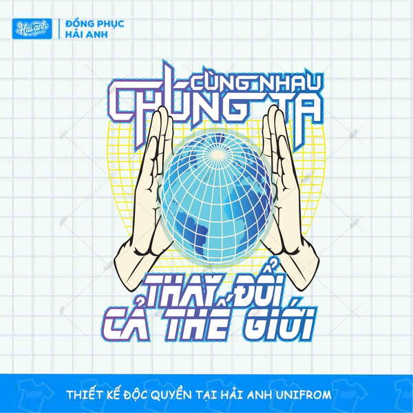 Mẫu Hình In Typographic Chúng Ta Cùng Nhau Thay Đổi Cả Thế Giới