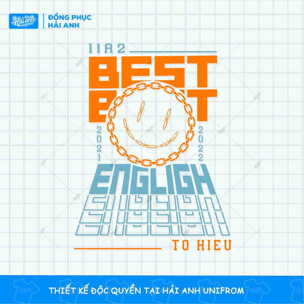 Mẫu hình in typographic mặt cười 11A2 best english sáng tạo
