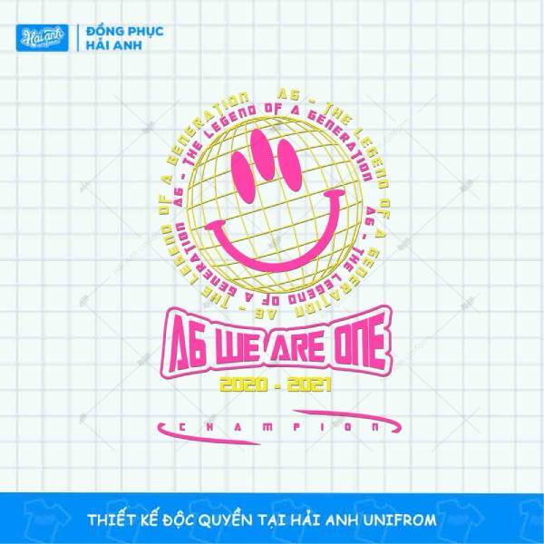 Mẫu Hình In Typographic Mặt Cười A6 We Are One