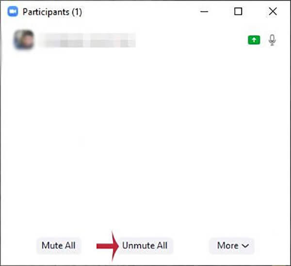 “Unmute All” để bật lại micro