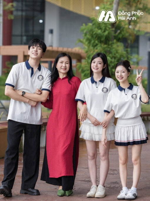 Mẫu Áo Đồng Phục Lớp Polo Oversize Besties Màu Trắng - ảnh 4