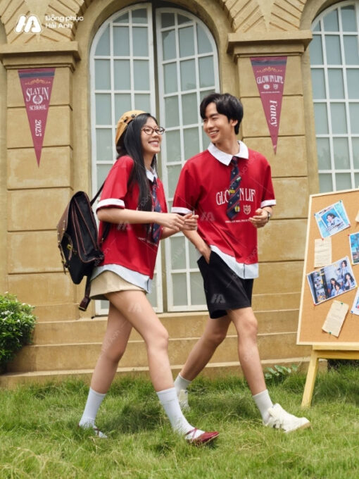Mẫu Áo Đồng Phục Lớp Polo Oversize Fancy Màu Đỏ Đô - ảnh 5