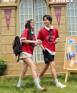 Mẫu Áo Đồng Phục Lớp Polo Oversize Fancy Màu Đỏ Đô