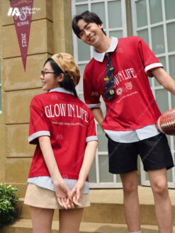 Mẫu Áo Đồng Phục Lớp Polo Oversize Fancy Màu Đỏ Đô - ảnh 2