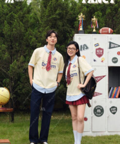 Mẫu Áo Đồng Phục Lớp Polo Oversize Fancy Màu Kem Cheese