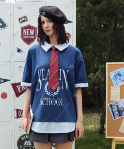 Mẫu Áo Đồng Phục Lớp Polo Oversize Fancy Màu Xanh Coban - ảnh 6