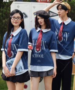 Mẫu Áo Đồng Phục Lớp Polo Oversize Fancy Màu Xanh Coban - ảnh 5