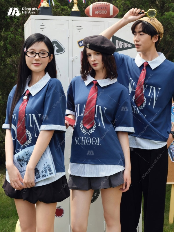 Mẫu Áo Đồng Phục Lớp Polo Oversize Fancy Màu Xanh Coban - ảnh 5