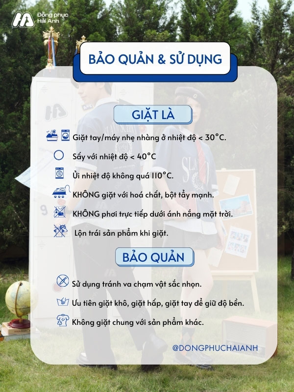 Cách giặt và bảo quản áo lớp polo Fancy màu xanh coban