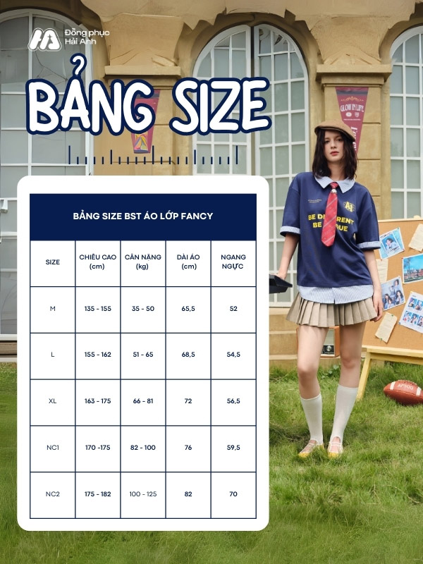 Chọn size chuẩn để áo Fancy lên form chuẩn và thoải mái cả ngày