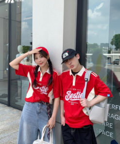 Mẫu Áo Đồng Phục Lớp Polo Oversize Game On Màu Đỏ - ảnh 2