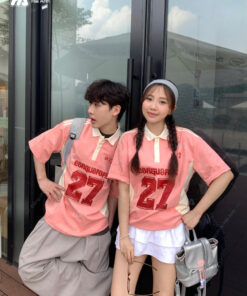 Mẫu Áo Đồng Phục Lớp Polo Oversize Game On Màu Lòng Tôm