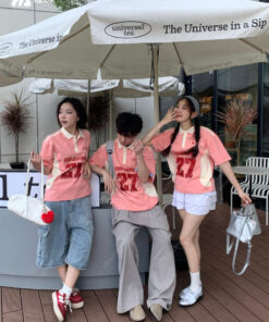 Mẫu Áo Đồng Phục Lớp Polo Oversize Game On Màu Lòng Tôm - ảnh 4