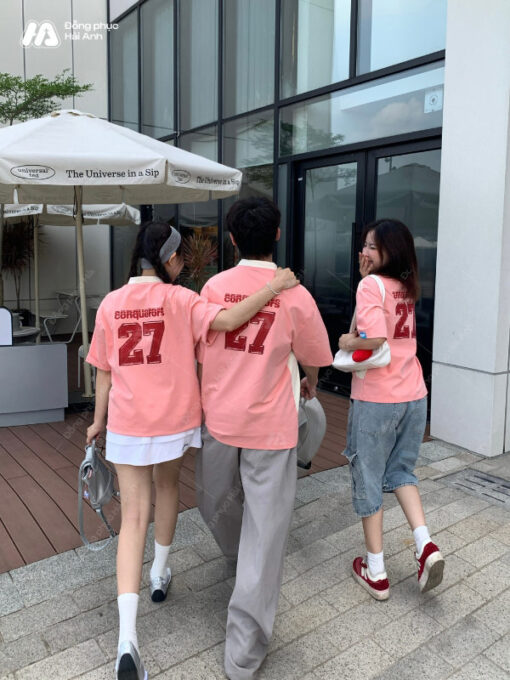 Mẫu Áo Đồng Phục Lớp Polo Oversize Game On Màu Lòng Tôm - ảnh 5