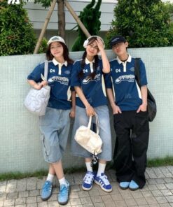 Mẫu Áo Đồng Phục Lớp Polo Oversize Game On Màu Xanh Coban - ảnh 2