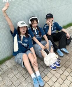 Mẫu Áo Đồng Phục Lớp Polo Oversize Game On Màu Xanh Coban - ảnh 5